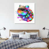 gloeiende hamster canvas afdruk (Insitu (Slaapkamer))