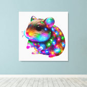 gloeiende hamster canvas afdruk (Insitu (Houten vloer))