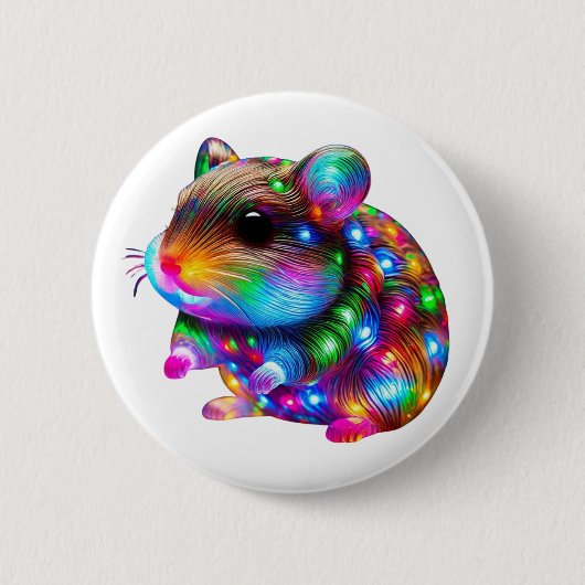 gloeiende hamster ronde button 5,7 cm (Voorkant)