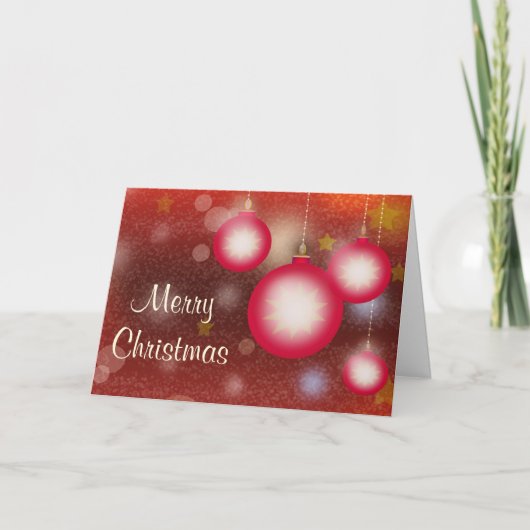 Gloeiende hangende kerst ornamenten feestdagen kaart (Voorkant)