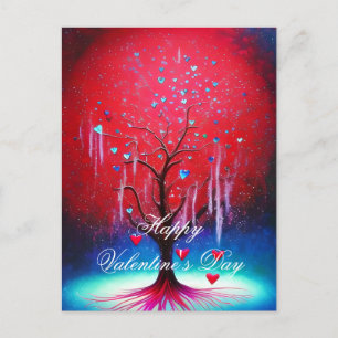 Gloeiende hartboom valentijn briefkaart