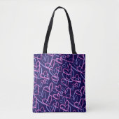 Gloeiende Harten Neon Tote Bag (Voorkant)