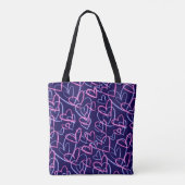 Gloeiende Harten Neon Tote Bag (Achterkant)