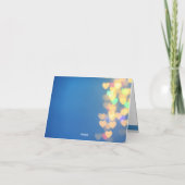 Gloeiende harten op blauw Elegant Bedankkaart (Achterkant)