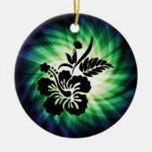 Gloeiende Hawaiiaanse bloemen Keramisch Ornament (Voorkant)