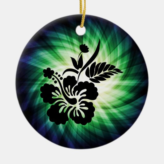 Gloeiende Hawaiiaanse bloemen Keramisch Ornament (Voorkant)