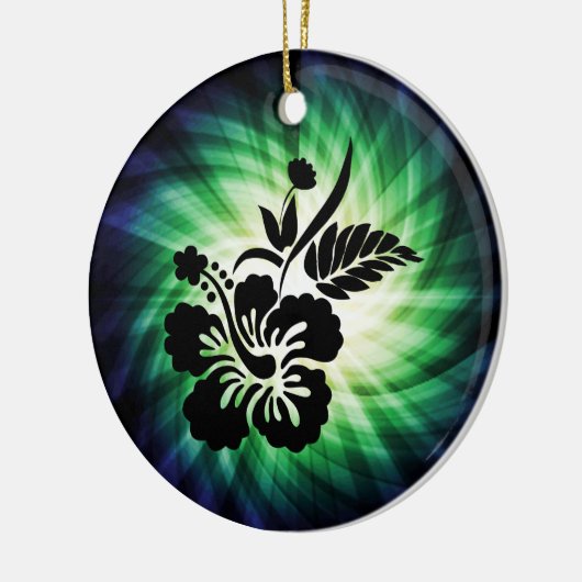 Gloeiende Hawaiiaanse bloemen Keramisch Ornament (Links)