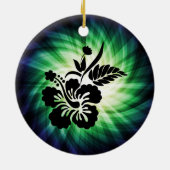 Gloeiende Hawaiiaanse bloemen Keramisch Ornament (Achterkant)