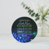 Gloeiende Hebreeuwse letters en muzikale notities Kaart (Staand voorkant)