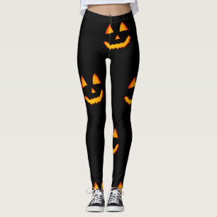 Gloeiende hefboom-o-latroop op zwarte halloween leggings