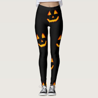 Gloeiende hefboom-o-latroop op zwarte halloween leggings