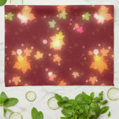 Gloeiende herfst kleurrijke esdoornblad bruin sina theedoek (Gevouwen)