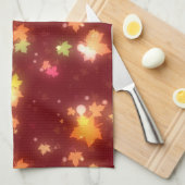 Gloeiende herfst kleurrijke esdoornblad bruin sina theedoek (Quarter Fold)