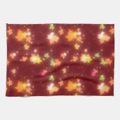 Gloeiende herfst kleurrijke esdoornblad bruin sina theedoek (Horizontaal)