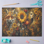 Gloeiende herfst vos collage tissuepapier (Craft)