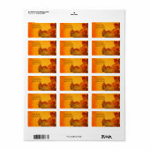 Gloeiende herfstbladeren in Sinaasappel Etiket (Full Sheet)