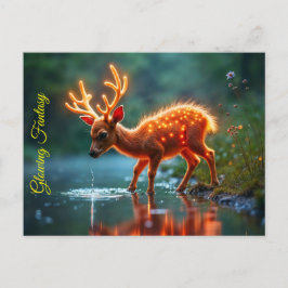 Gloeiende herten magische bos drink stroom briefkaart