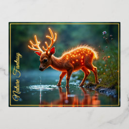 Gloeiende herten magische bos drink stroom folie uitnodiging briefkaart