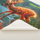 Gloeiende herten magische bos drink stroom sherpa deken (3/4)