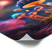 Gloeiende Indigo paddenstoelen Poster (Hoek)