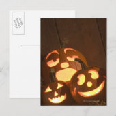 Gloeiende jack-o'-lantaarns 2 briefkaart (Voorkant / Achterkant)