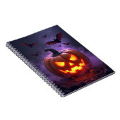 Gloeiende Jack O Lantern Geheime Pompoen Nacht Vle Notitieboek (Rechterzijde)