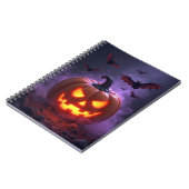 Gloeiende Jack O Lantern Geheime Pompoen Nacht Vle Notitieboek (Linkerzijde)