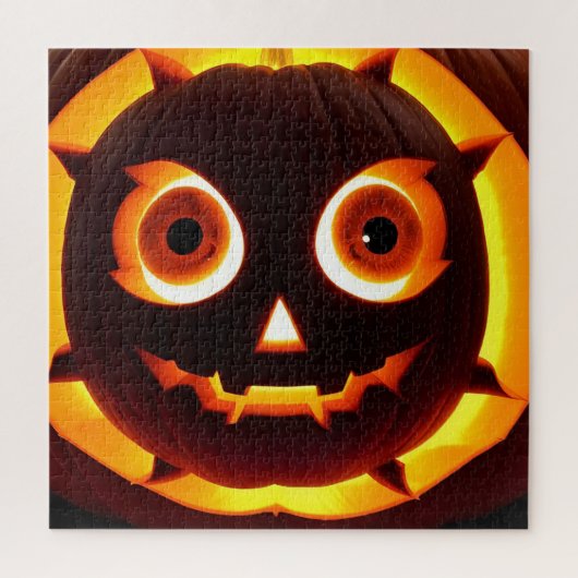 Gloeiende Jack-O'-Lantern Pompoen Legpuzzel (Verticaal)
