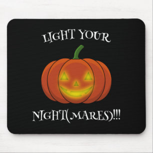 Gloeiende Jack-o'-Lantern - Verlicht Je Nachtmerri Muismat
