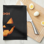 Gloeiende Jack O'Lantern Gesneden Halloween Angsta Theedoek (Quarter Fold)