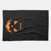 Gloeiende Jack O'Lantern Gesneden Halloween Angsta Theedoek (Horizontaal)