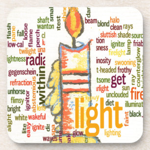 Gloeiende kaars licht Word Cloud Design Bier Onderzetter