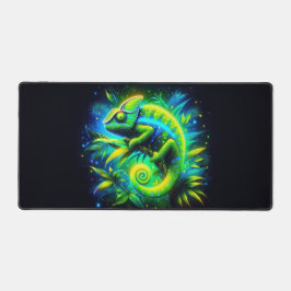 Gloeiende kameleon, opvallende neondieren bureaumat