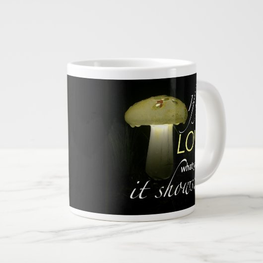 Gloeiende keramische zonnepaddenstoel Inspiratie Grote Koffiekop (Voorkant rechts)