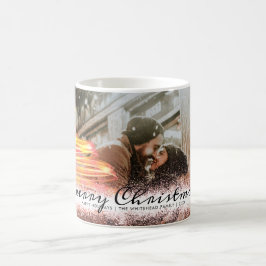 Gloeiende Kerstboom Ster Foto Glitters Koffiemok