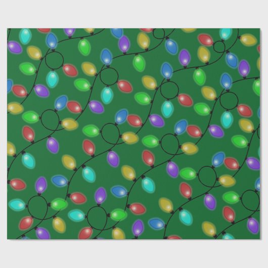 Gloeiende kerstgloeilampen cadeaupapier (Vlak)