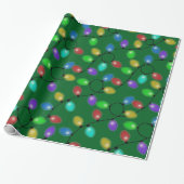 Gloeiende kerstgloeilampen cadeaupapier (Uitgerold)