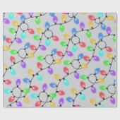 Gloeiende kerstgloeilampen cadeaupapier (Vlak)
