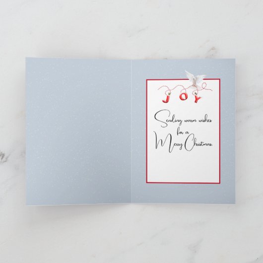 Gloeiende kerstkaars in sneeuw feestdagen kaart (Binnen)