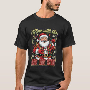 Gloeiende Kerstman Kerstman Slingerlichten T-shirt