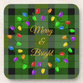 Gloeiende kerstverlichting bier onderzetter (Voorkant)