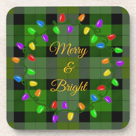 Gloeiende kerstverlichting bier onderzetter (Voorkant)