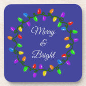 Gloeiende kerstverlichting bier onderzetter (Voorkant)