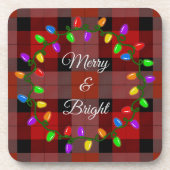 Gloeiende kerstverlichting bier onderzetter (Voorkant)