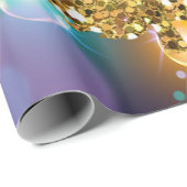 Gloeiende kerstverlichting Bokeh Golden Tree Cadeaupapier (Rol Hoek)