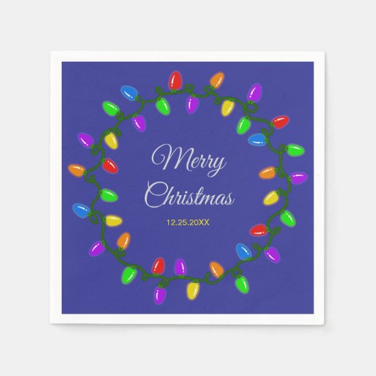 Gloeiende kerstverlichting servet (Voorkant)