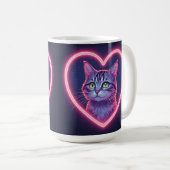 Gloeiende Kitty Liefdeskunst | Romantisch Geschenk Koffiemok (Voorkant rechts)