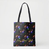Gloeiende kleurrijke sterren Trendy Black Carryall Tote Bag (Voorkant)