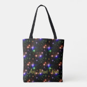 Gloeiende kleurrijke sterren Trendy Black Carryall Tote Bag (Achterkant)