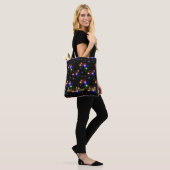 Gloeiende kleurrijke sterren Trendy Black Carryall Tote Bag (Op model)